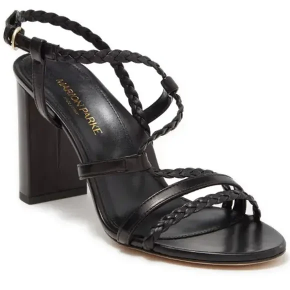 Marion Parker Black Braided Heeled Sandal NWT